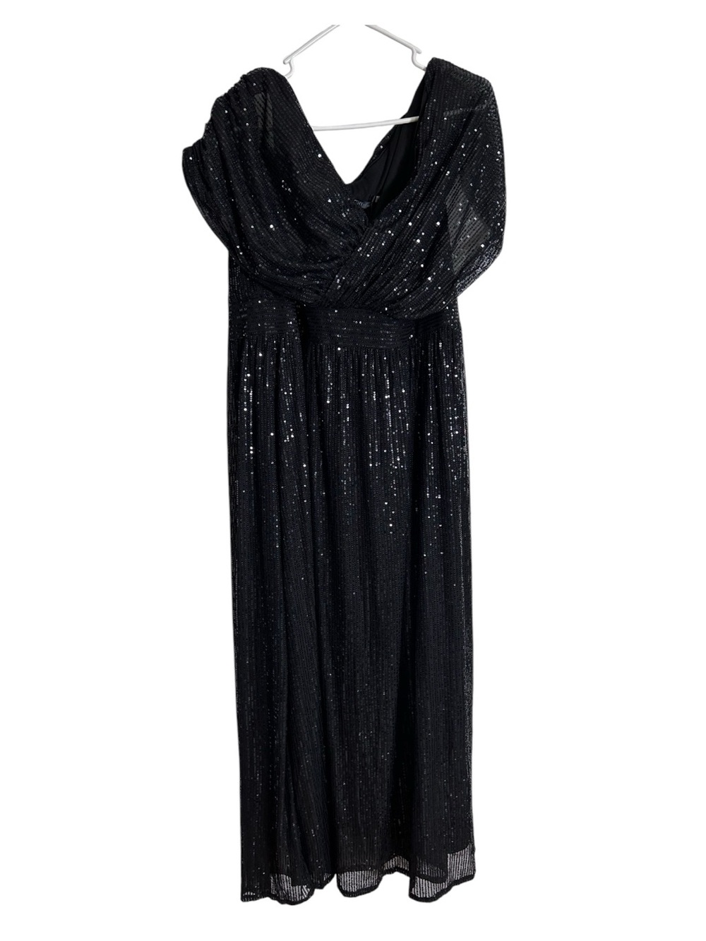 Giffniseti Black Sequin Off Shoulder Maxi Dress Women’s 3XL Plus Size Formal NWT